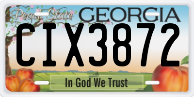 GA license plate CIX3872