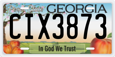 GA license plate CIX3873