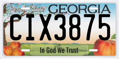 GA license plate CIX3875