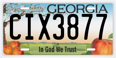 GA license plate CIX3877
