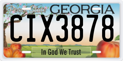 GA license plate CIX3878