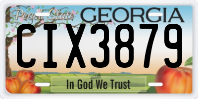 GA license plate CIX3879