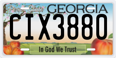 GA license plate CIX3880