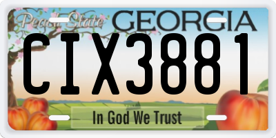 GA license plate CIX3881