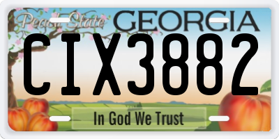 GA license plate CIX3882