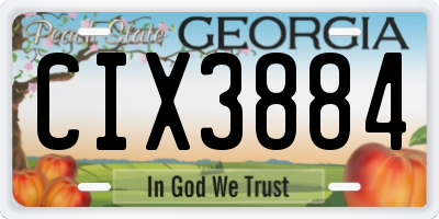 GA license plate CIX3884