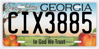 GA license plate CIX3885
