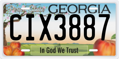 GA license plate CIX3887
