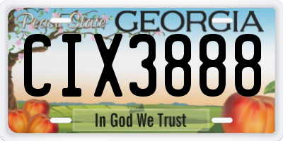 GA license plate CIX3888