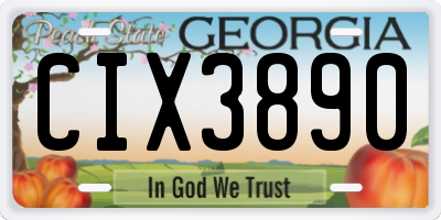 GA license plate CIX3890