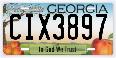 GA license plate CIX3897