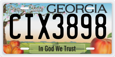 GA license plate CIX3898