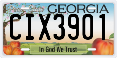 GA license plate CIX3901