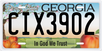 GA license plate CIX3902