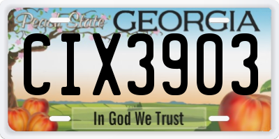 GA license plate CIX3903