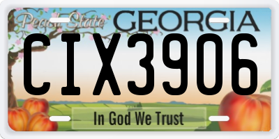 GA license plate CIX3906