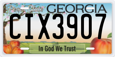GA license plate CIX3907