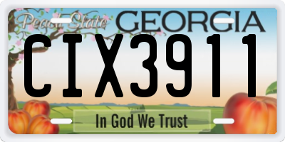 GA license plate CIX3911