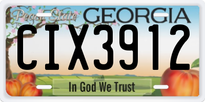 GA license plate CIX3912