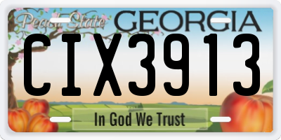 GA license plate CIX3913