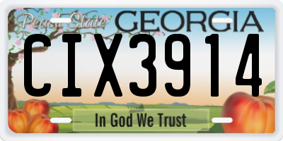 GA license plate CIX3914