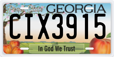 GA license plate CIX3915