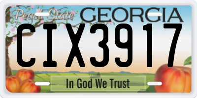 GA license plate CIX3917