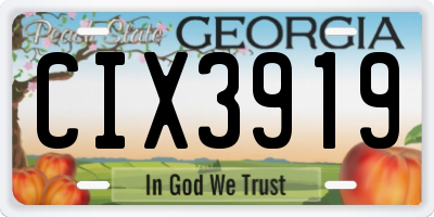 GA license plate CIX3919