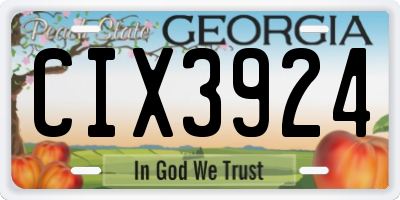 GA license plate CIX3924