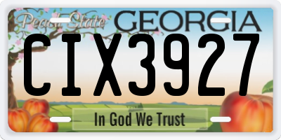 GA license plate CIX3927