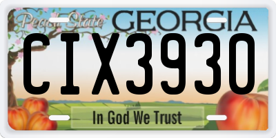 GA license plate CIX3930