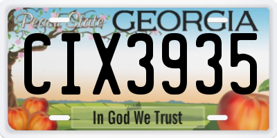 GA license plate CIX3935