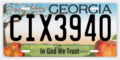 GA license plate CIX3940