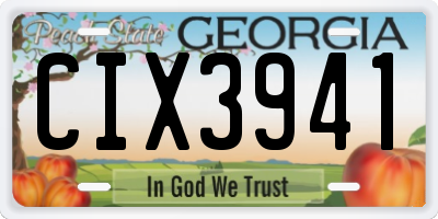 GA license plate CIX3941