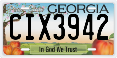GA license plate CIX3942