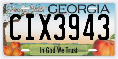 GA license plate CIX3943