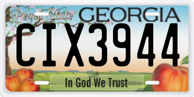 GA license plate CIX3944