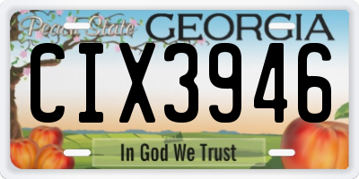GA license plate CIX3946