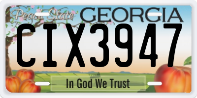 GA license plate CIX3947
