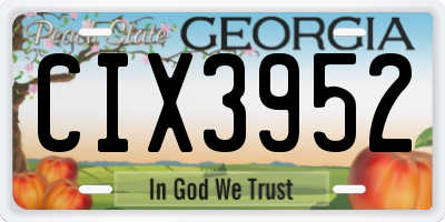 GA license plate CIX3952