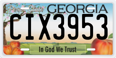 GA license plate CIX3953