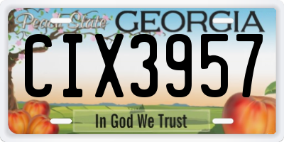 GA license plate CIX3957