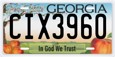 GA license plate CIX3960
