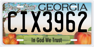 GA license plate CIX3962