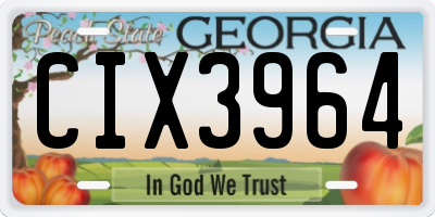 GA license plate CIX3964