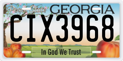 GA license plate CIX3968