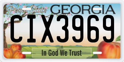 GA license plate CIX3969
