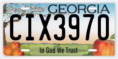 GA license plate CIX3970