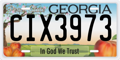 GA license plate CIX3973