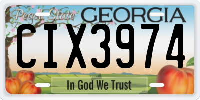 GA license plate CIX3974